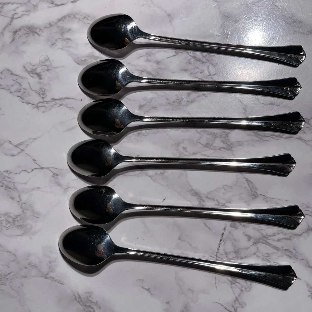 Oneida Distinction Deluxe Stainless Iced Tea Spoons Set of 6 Silverware Flatware